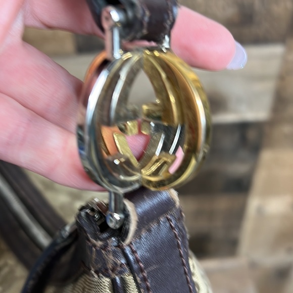 Vintage Gucci Canvas Hobo Bag Purse - Picture 4 of 16